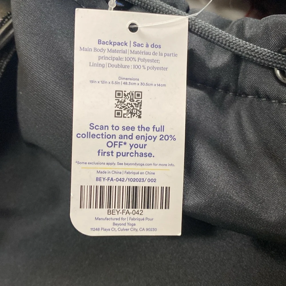 Beyond Yoga Black Convertible Backpack
